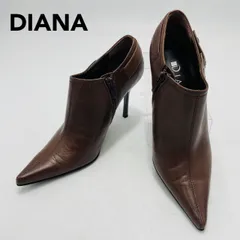 DIANA ブーティ サイドジップ ポインテッドトゥ 22.5cm ブラウン レディース ダイアナ hws02420
