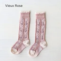 【新品・未使用】collegien(コレジアン) Cerise【Vieux Rose】Jacquard Cherries and Bows Knee-high Socks ジャカード チェリー&リボン ニーハイ 【2651】 13.5cm-18.5cm