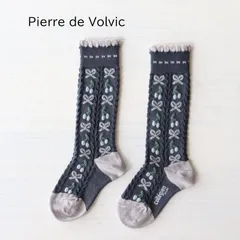 【新品・未使用】collegien(コレジアン) Cerise【Pierre de Volvic】Jacquard Cherries and Bows Knee-high Socks ジャカード チェリー&リボン ニーハイ【2651】13.5cm-18.5cm