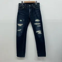 【イオン広店】 中古 THE FLAT HEAD | ザフラットヘッド デニムパンツ R.J.B 加工デニム D006R インディゴ 【107】