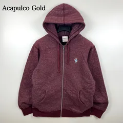 Acapulco Gold AG bear icon zip sweat hoodie M アカプルコ ゴールド ベアー刺繍 ジップパーカー 霜降り ボルドー NYC SOHO スケーターのサムネイル