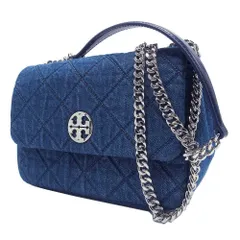 【新品】トリーバーチ バッグ ショルダーバッグ TORY BURCH WILLA  キルティング ダブルTエンブレムメタルロゴ スモール チェーンショルダー 2WAY 斜め掛け 162959 0325 426 (デニム) アウトレット レディース 送料無料