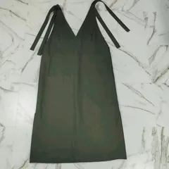 UJOH ウール サロペットスカート ジャンパースカート サイドスリット ワンピース ドレス 2(M) カーキグリーン オリーブグリーン 日本製