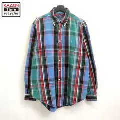 90s vintage RALPH LAUREN チェック柄 ボタンダウン 長袖シャツ メンズ 表記XLサイズ