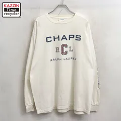 90s USA製 vintage RALPH LAUREN 袖プリント 長袖Ｔシャツ メンズ 表記XLサイズ