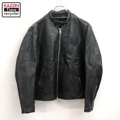 70s vintage レザー シングルライダースジャケット メンズ Lサイズ相当