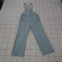 ◇ Θ 【グローバルワーク】デニムサロペット キッズ 150サイズ ライトブルー 綿100% GWK24013MC E  【1509300003821】