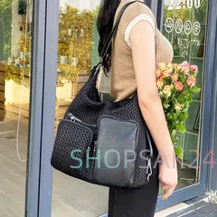 【新作 未使用】おしゃれなメッシュデザインの大容量ショルダーバッグ - 調節可能なストラップ付き、通勤?通学?旅行に最適676