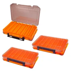 新品 ルアーケース 両面収納 ミノー/エギ/ジグ対応 3個セット タックルボックス (オレンジ)
