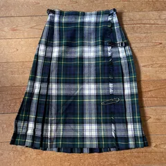 70's Clan Laird Wool Tartan Check Skit. クランレアード　ユーロヴィンテージ　ウール　タータンチェック　プリーツスカート　ラップスカート　巻きスカート　古着