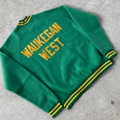 60's USA製 Champion fleece cardigan. ジップアップフリースカーディガン　古着　USA製　チャンピオン　vintage ボアトラックジャケット　グリーン　緑　L