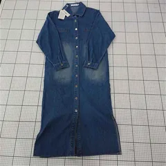 ◇ ⊇ 未使用 ワンピース 【ガーリードール girly doll】デニムロングシャツワンピース 長袖 前開き レディース Mサイズ E  【1510070015365】