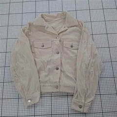 ◇ ⊇ 【ユニクロ】コーデュロイジャケット ベージュ系 レディース Mサイズ Gジャン風 E  【1510070016546】