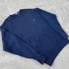 90's Polo by Ralph Lauren cotton knit. 古着　ポロバイラルフローレン　コットンニット　ネイビー　セーター 紺　L