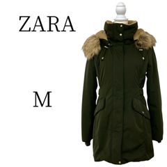 ZARA ダウンコート ザラ モスグリーン ダウンジャケット ロングダウン 