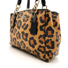 ✨良品✨ COACH コーチ トートバッグ ハンドバッグ ショルダーバッグ pvc レザー 革 レオパード 豹柄 ユニセックス 男女兼用 メンズ レディース