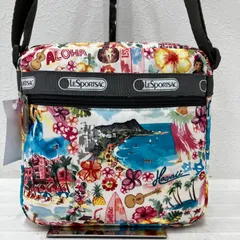6214　LeSportsac　レスポートサック ショルダーバッグ　斜めがけバッグ　 ミニ　小さめ　ハワイ限定　総柄 フラガール　ハイビスカス　ナイロン　 軽量　レディース
