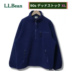 デッドストック エルエルビーン L.L.Bean ハーフジップ フリース XL相当 表記M ネイビー 90s USA製 ロゴ刺繍 ヴィンテージ Vintage オーバーサイズ ビッグシルエット ストリート アメカジ Y2K 古着 D931