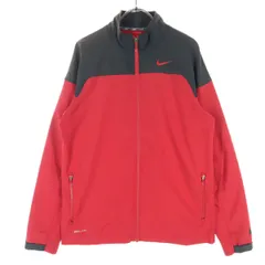 NIKE ナイキ スウッシュ ツートンカラー 長袖 ジップジャケット S レッド メンズ 古着