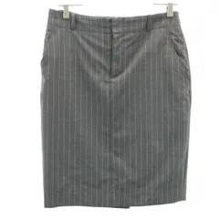 RALPH LAUREN ラルフローレン 日本製 ストライプ柄 ミニ丈 タイトスカート 6 グレー レディース 古着