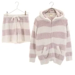 gelato pique ジェラートピケ ボーダー柄 長袖 ルームウェア 上下 セットアップ F ピンク系 ふわもこ レディース 古着