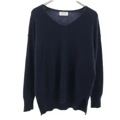 JOURNAL STANDARD ジャーナルスタンダード カシミヤ100％ 長袖 Vネック セーター F ネイビー ニット レディース 古着