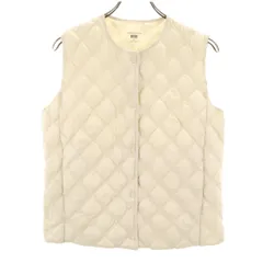 UNIQLO ユニクロ パフティック キルティング ベスト M アイボリー系 中綿入り レディース 古着