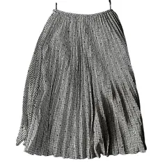 B061 Sov. ソブ スカート プリーツ フレア パターン ホワイト ブラック レディース 38
