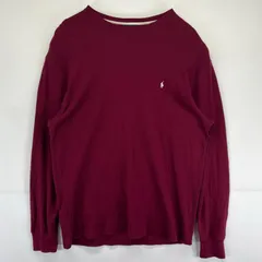 古着 ポロ・ラルフローレン POLO RALPH LAUREN 長袖Tシャツ サーマル 大きいサイズ ワンポイントロゴ ワッフル生地 2XL  レッド系 メンズ
