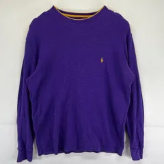 古着 ポロ・ラルフローレン POLO RALPH LAUREN 長袖Tシャツ サーマル 大きいサイズ ワッフル生地 ワンポイントロゴ XL  パープル メンズ
