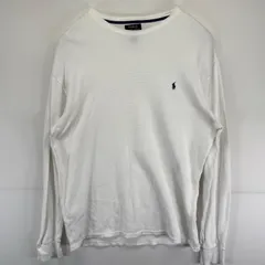 古着 ポロ・ラルフローレン POLO RALPH LAUREN 長袖Tシャツ ワッフル生地 サーマル 大きいサイズ ワンポイントロゴ 2XL  ホワイト メンズ