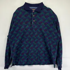 古着 80's/80年代 ヴィンテージ チャップスラルフローレン CHAPS RALPHLAUREN USA製 長袖 ポロシャツ 大きいサイズ 鹿子生地 ペイズリー柄 XL マルチカラー メンズ