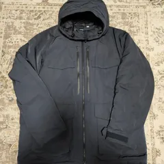 UNIQLO　WHITE MOUNTAINEERING ユニクロ　ホワイトマウンテニアリング　ハイブリッドダウン　オーバーサイズパーカー　ダウンジャケット　アウター　L　ネイビー　NAVY　ダウン　メンズ　中古　古着