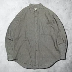 J.CREW ジェイクルー オールド 90s 巨人タグ 千鳥格子柄 ハウンドトゥース 長袖 ネルシャツ ボタンダウン 白タグ