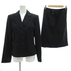 トラサルディ TRUSSARDI セットアップ スーツ ジャケット スカート 40 背抜き シングル ベルト 黒 ブラック 春夏 /AE