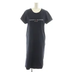トミーヒルフィガー TOMMY HILFIGER ワンピース 半袖 M 紺 ネイビー ひざ丈 WW0WW28189 /RR
