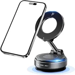 スマホホルダー 車 【24*N55超強力磁力&真空ゲル吸盤&360°回転】真空ダブルロック 0.1s瞬間吸着 magsafe 車載ホルダー iPhone&Android多機種と多車種が対応 安定性拔群 片手操作可 折りたたみ式 多用途対応 日本語マニュアル付き
