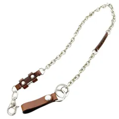 ディーゼル DIESEL ウォレットチェーン レザー ロゴ 財布アクセサリー 茶 シルバー /☆Gのサムネイル