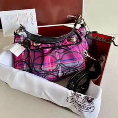 Coach Poppy Tartan Groovy Shoulder Bag 2way Checkered Pattern