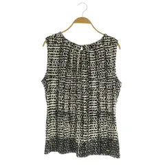 カルバンクライン CALVIN KLEIN カットソー ノースリーブ 総柄 タック M ブラック /MY ■OS
