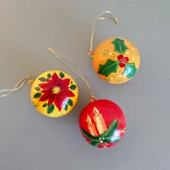 クリスマスモチーフのオーナメント　３点セット　ドイツ工芸品　クリスマス飾り　ドイツ雑貨