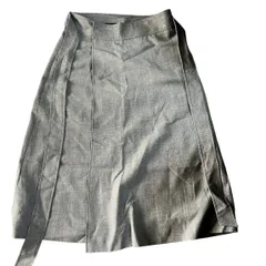 B061 theory セオリー フレア スカート グレー ひざ丈 ウール カジュアル シンプル レディース 00