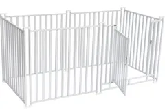 新品 Shinyever 犬 ゲージ ペットサークル 犬ケージ 犬用サークル ペットフェンス 幅245*奥行75*高75cm 組立簡単 自由なレイアウト 中型犬 大型犬 説明書(ホワイト 75*75cm-1枚 8枚)