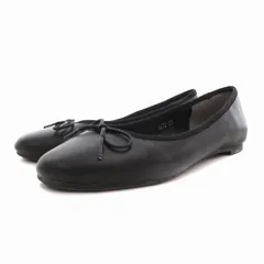 ジルスチュアート JILL STUART バレエシューズ フラットシューズ レザー 花柄 リボン ラウンドトゥ 23.0cm 黒 ブラック 6272 /FTのサムネイル