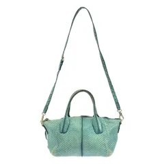 TOD’S トッズ D.D.Bag Medium 2WAY パイソンレザーショルダーバッグ  ブルー系