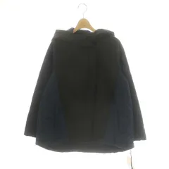 ルイルエブティック RUIRUE BOUTIQUE ダンボールニット×ライトサーモキルティングジャケット ブルゾン フード付き S 紺 ネイビー 黒 ブラック /YQ ■OS