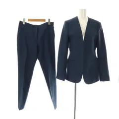 セオリー Theory RUGGED TWILL スーツ セットアップ ストレッチノーカラージャケット×パンツ 2 ネイビー /ES ■OS