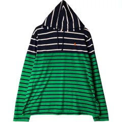 古着 ラルフローレン Ralph Lauren POLO RALPH LAUREN ボーダー柄 フード付き ロングTシャツ ロンT メンズXL相当/eaa600714
