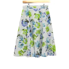 ジャスグリッティー フレアスカート 花柄 ブランド ボトムス 白 レディース 1サイズ ホワイト×ブルー×グリーン JUSGLITTY 【中古】