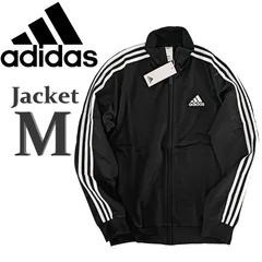 新品 アディダス トラックジャケット ジャージ 上 ジャケット M 黒 メンズ トラックジャケット adidas ブラック スリーストライプス オールシーズン